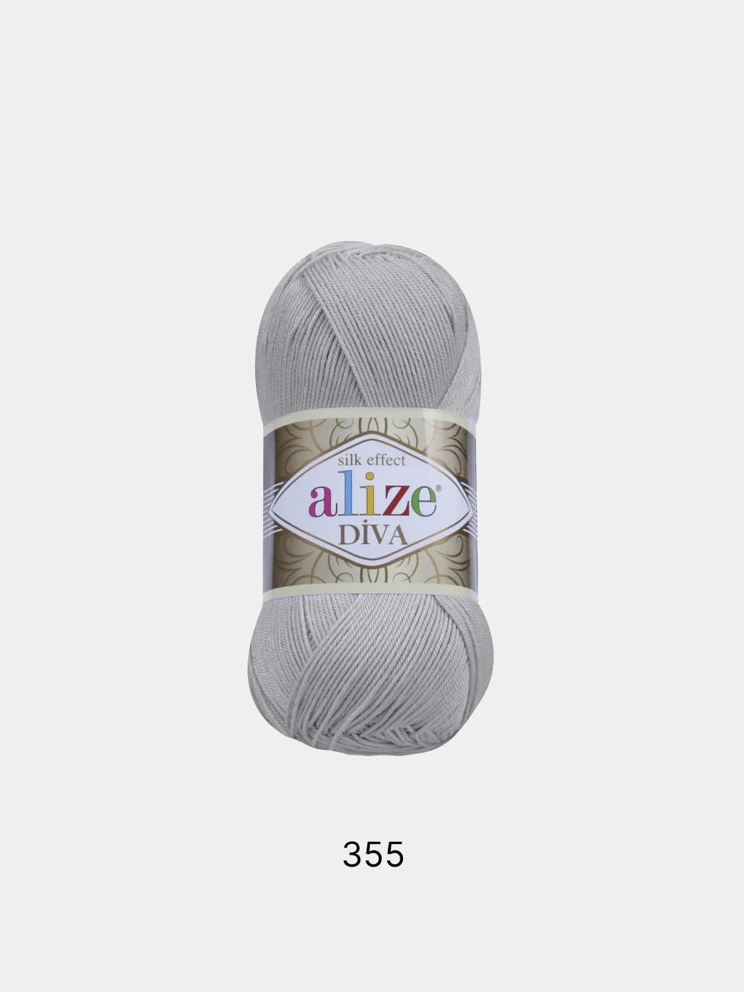 Серый металлик пряжа Alize Diva 100% Микрофибра 100г 350м