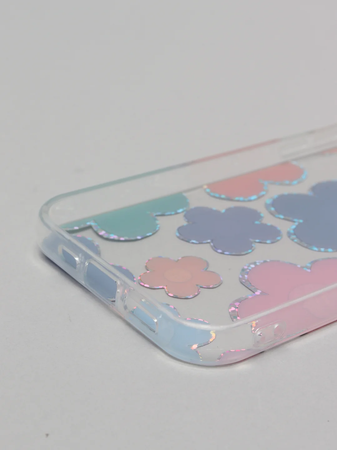 Темно-синий чехол Apple iPhone 12, 12 Pro, 12 Mini прозрачный с рисунком и блестками