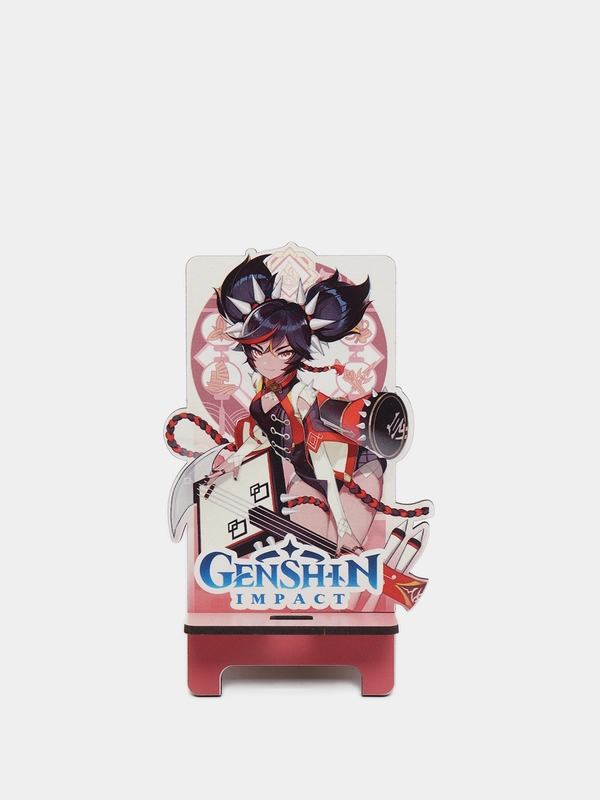 Деревянная подставка под телефон "Genshin Impact"