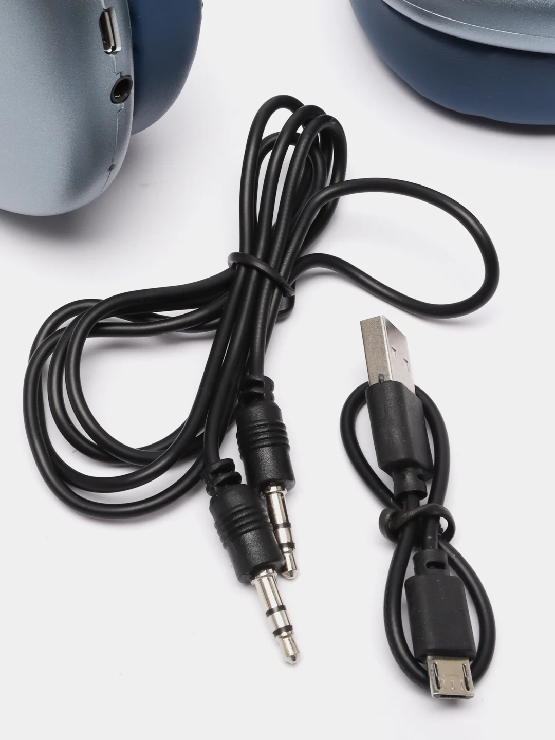 Синий bluetooth-наушники полноразмерные P9