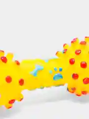 Желтый резиновая пищащая игрушка косточка пищалка для собак и кошек