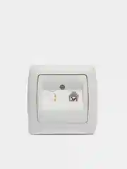 Розетка телефонная скрытой установки , белая, М0034, Маргарита