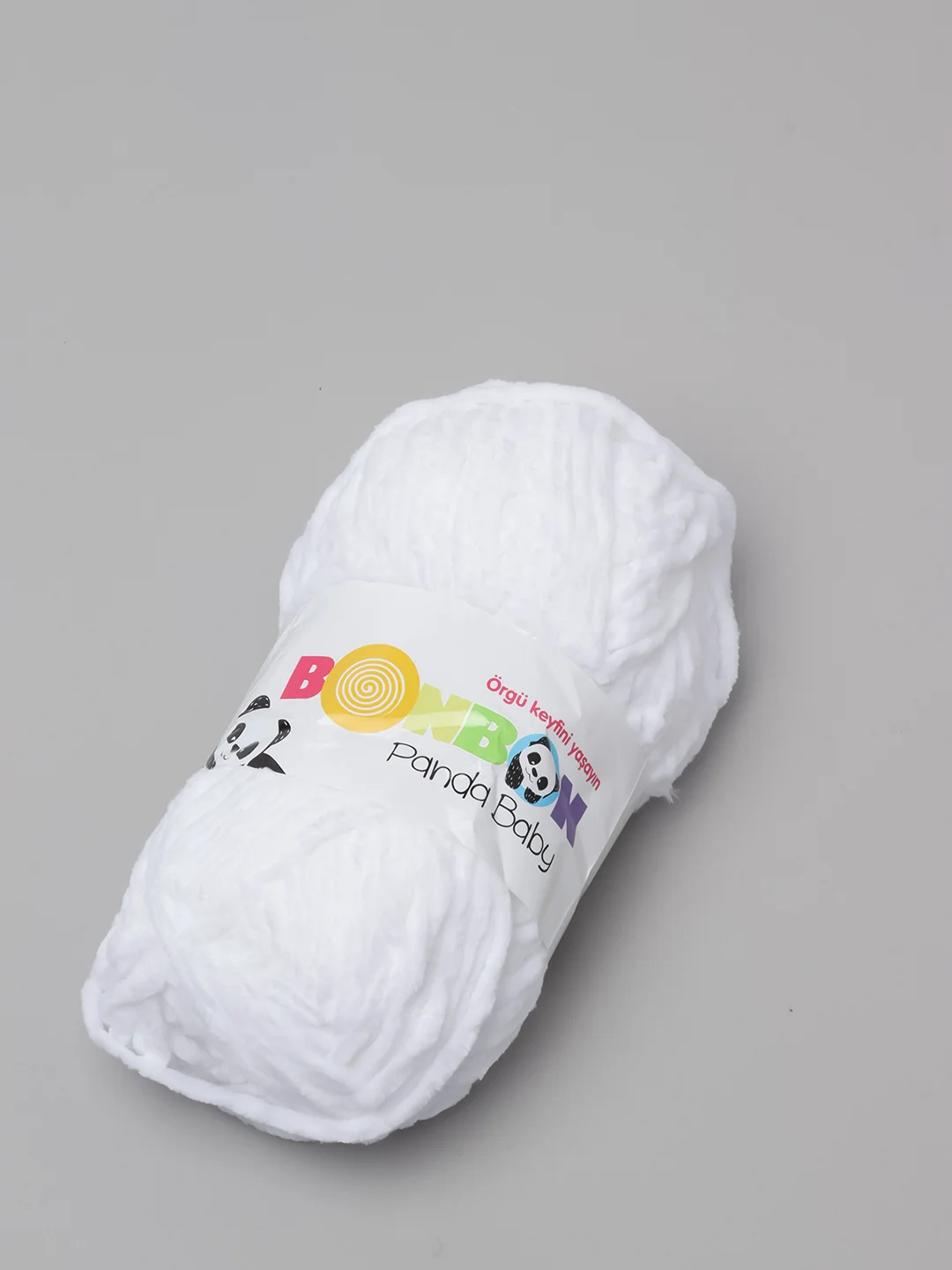 Белый пряжа Bonbon плюшевая, полиэстер, 100 г, 120 м