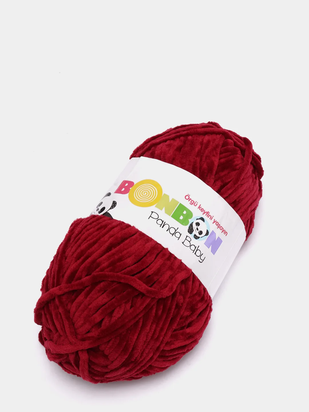 Тёмно-бордовый пряжа Bonbon плюшевая, полиэстер, 100 г, 120 м