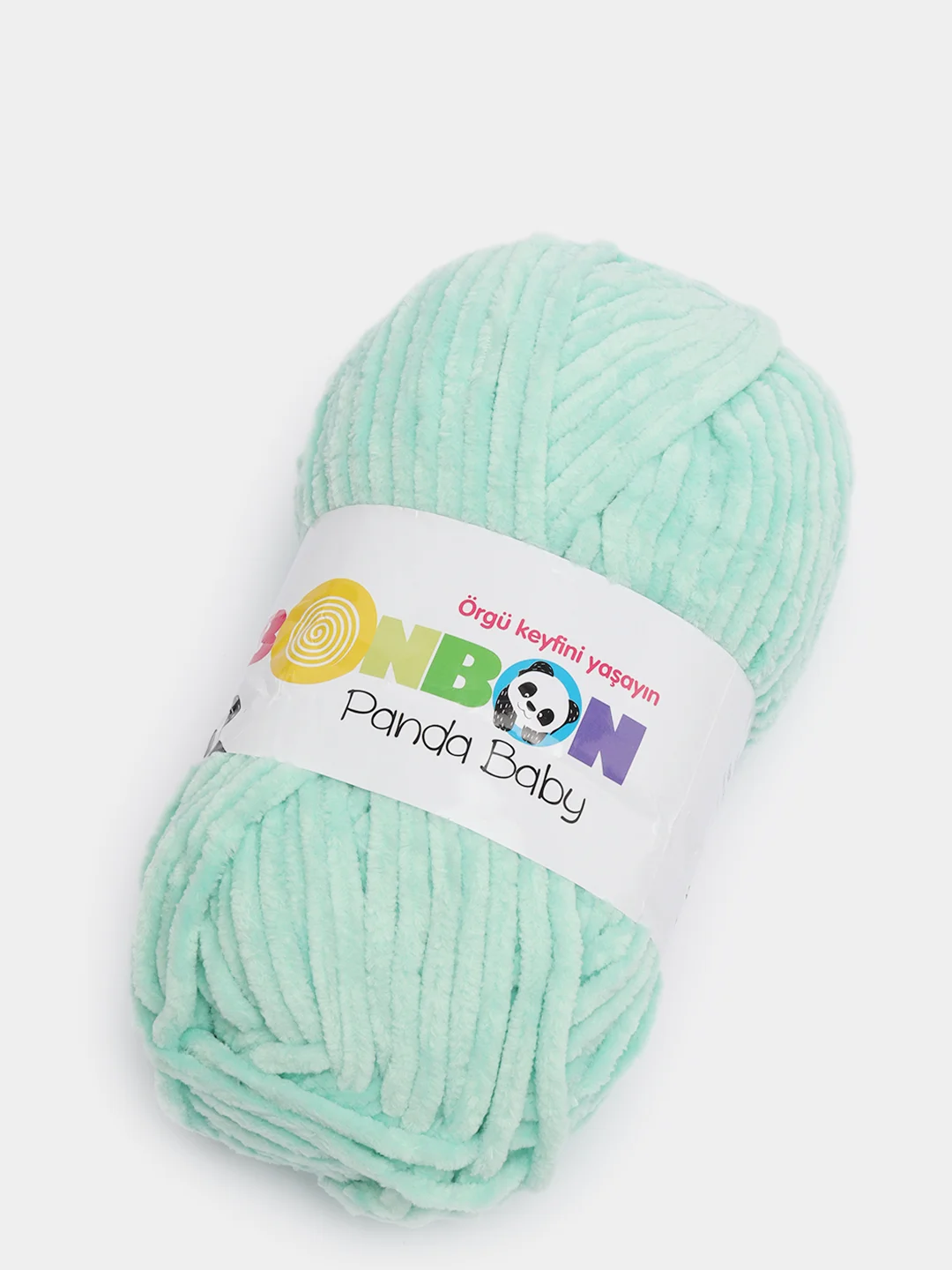 Мятный пряжа Bonbon плюшевая, полиэстер, 100 г, 120 м