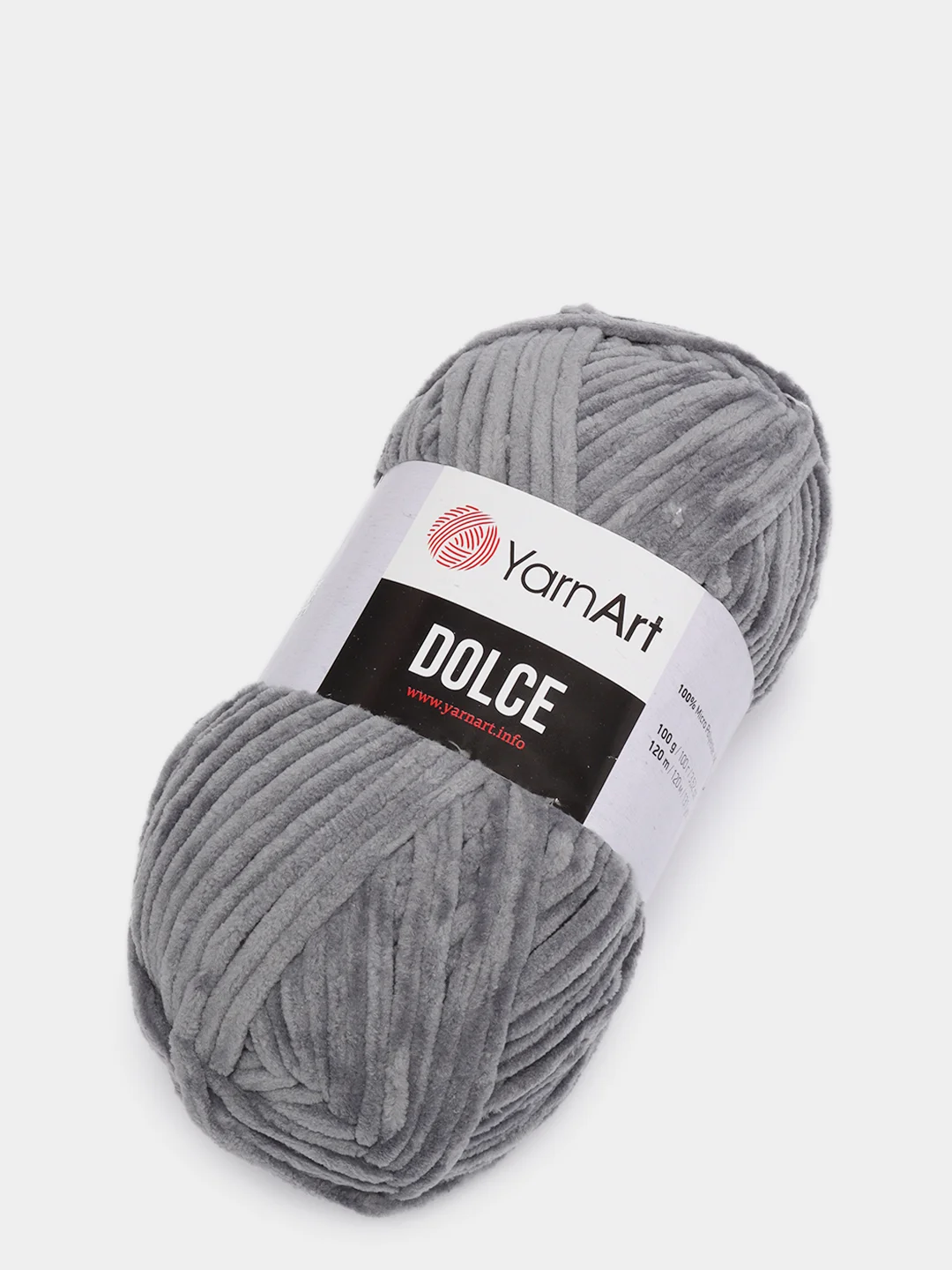 Серый пряжа YarnArt Dolce плюшевая, микрополиэстер, 100 г, 120 м