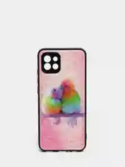 Розовый накладка на Samsung Galaxy A03, с рисунком, с защитой камеры