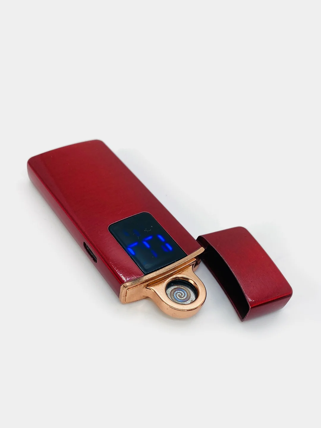 Золотой зажигалка электронная, металлическая, плазменная спираль, USB, зажигалка электронная