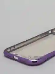 Лавандовый чехол Apple iPhone Xs Max прозрачный силиконовый с глянцевой рамкой и стразами