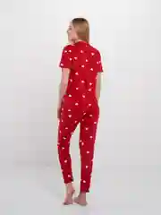 Бордовый пижама женская: рубашка, брюки