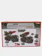 Военная машина-конструктор Funky Toys, 2 ракеты фрикционная свет звук 1:12 28см FT61167