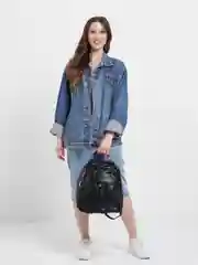 Бирюзовый рюкзак черный кожанный