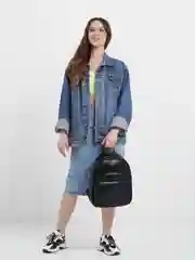 Алый рюкзак черный кожанный