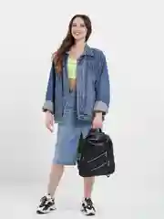 Бежевый меланж рюкзак черный кожанный