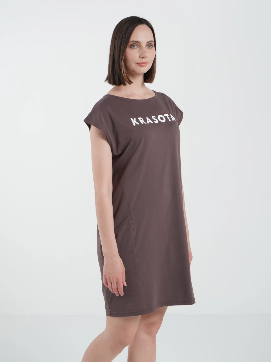 Коричневый платье рельефное Красота КП1327П3 коричневое, KLery