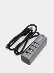 Хаб Hoco HB1 Line Machine USB to 4xUSB, серебристый