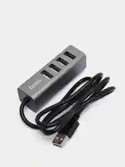Хаб Hoco HB1 Line Machine USB to 4xUSB, серебристый