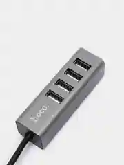Хаб Hoco HB1 Line Machine USB to 4xUSB, серебристый