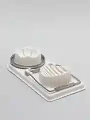 Белый яйцерезка двойная