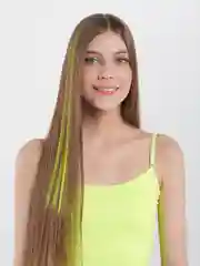 Лимонный прядь волос на заколке, цветная