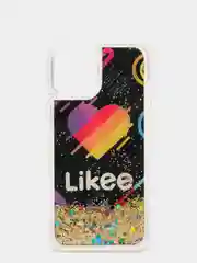 Черный чехол iPhone 12 (6.1)/ 12 Pro, Pro Max, mini силиконовый переливающийся жидкий с блестками