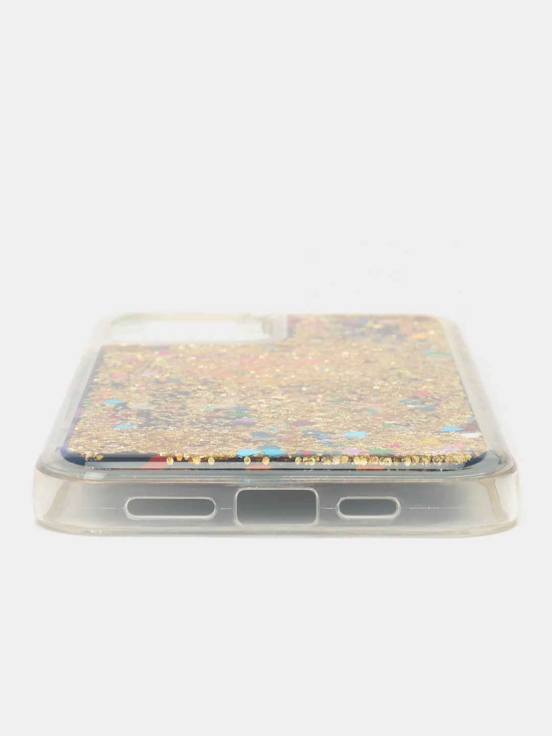 Черный чехол iPhone 12 (6.1)/ 12 Pro, Pro Max, mini силиконовый переливающийся жидкий с блестками