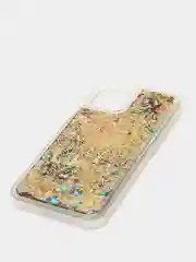 Черный чехол iPhone 12 (6.1)/ 12 Pro, Pro Max, mini силиконовый переливающийся жидкий с блестками