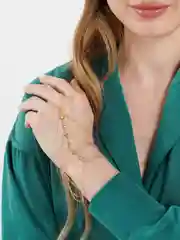 Браслет украшение на кисть с кольцом