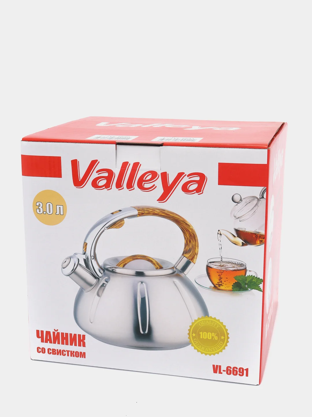 Чайник нержавеющий матовый Valleya VL6691, 3,0 л
