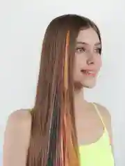 Пряди на заколке, цветные