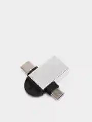 Серебряный адаптер OTG USB / Type-C / Micro USB
