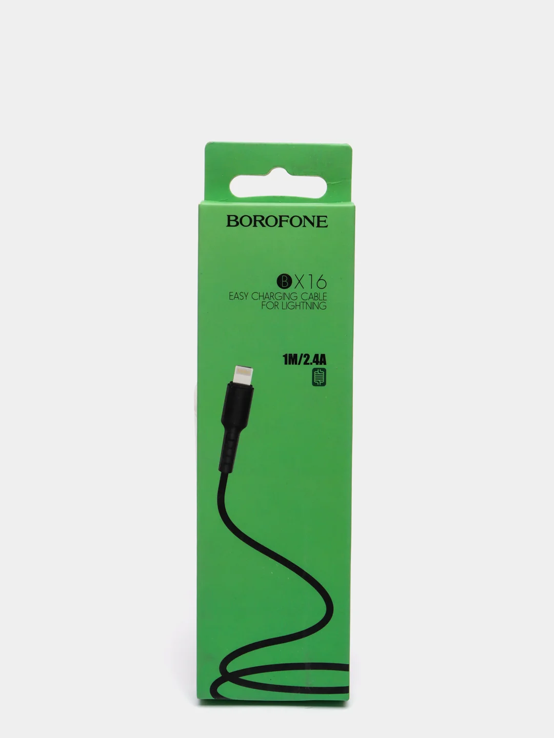 Черный кабель зарядный для IPhone (1метр), белый "Borofone BX"