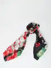 Черный резинка для волос атласная с платком