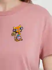 Желтый брошь "Кошка"