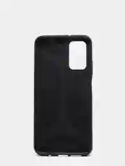 Черный силиконовый чехол накладка для Xiaomi Pocofone M3 с текстурой кожи (под кожу)