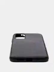 Черный силиконовый чехол накладка для Xiaomi Pocofone M3 с текстурой кожи (под кожу)