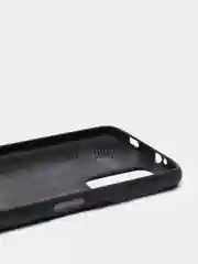 Черный силиконовый чехол накладка для Xiaomi Pocofone M3 с текстурой кожи (под кожу)