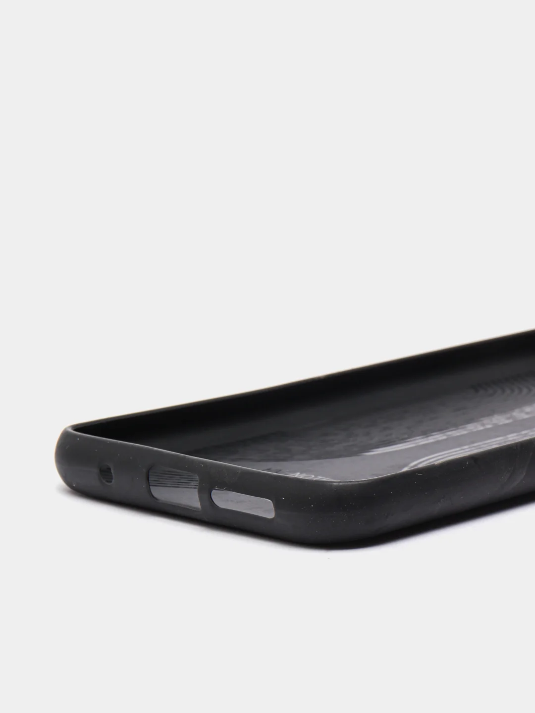 Черный силиконовый чехол накладка для Xiaomi Pocofone M3 с текстурой кожи (под кожу)