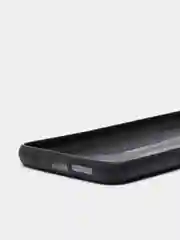 Черный силиконовый чехол накладка для Xiaomi Pocofone M3 с текстурой кожи (под кожу)
