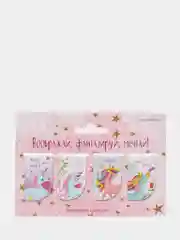 Розовый магнитные закладки для книг "Единорожки", 4 штуки
