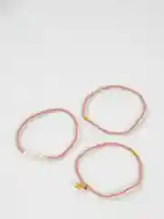 Набор браслетов из бисера с жемчугом (бежевый)