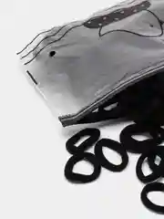 Черный резинки для волос 100 шт. в косметичке
