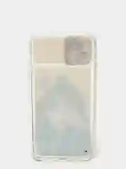 Золотой чехол iPhone 11 силиконовый переливающийся жидкий с блестками и защитой камеры