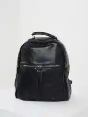 Бежевый рюкзак черный кожанный