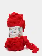 Красный пряжа Alize Puffy петельки