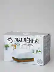 Маслёнкa на деревянной подставке, 19,5*11*8 см