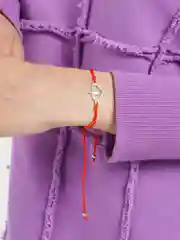 Индиго браслет с красной  нитью