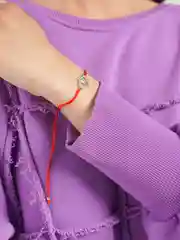 Индиго браслет с красной  нитью