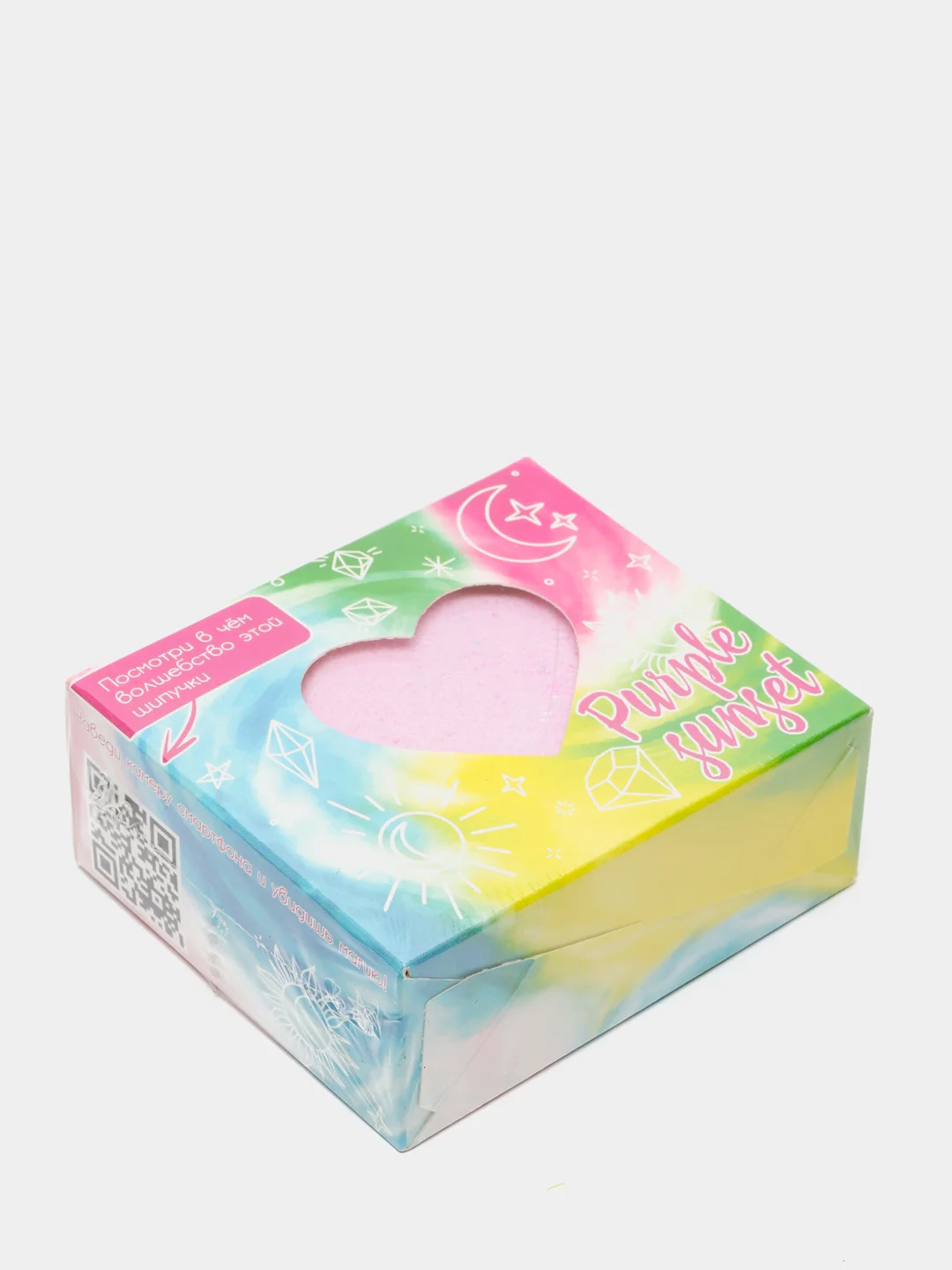 Розовый бомбочка Плавающее сердце с пеной Purple sunse 130г для ванн Подарок учителю