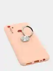 Бежевый чехол Realme C3 / 5 / 6i  Реалми С3 / 5 / 6ай силиконовый с кольцом держателем